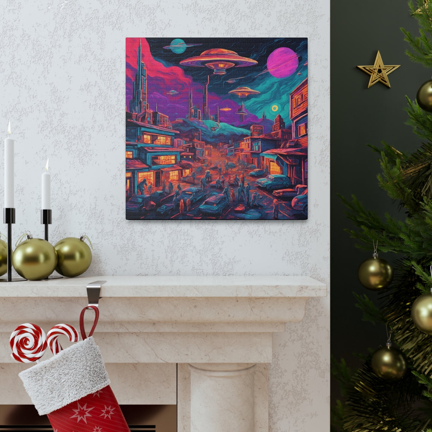 A New World - Space Art - Retro Futurism - Canvas Print