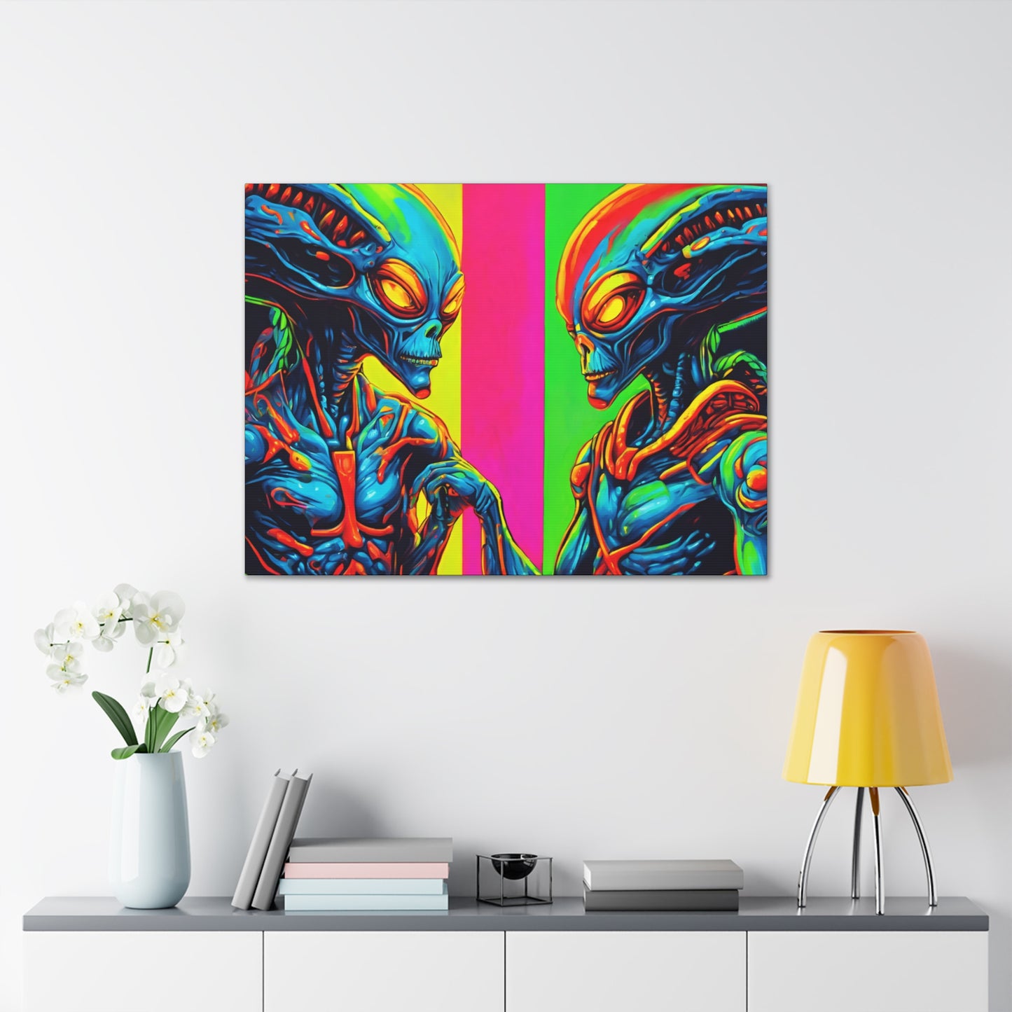 Alien Authority - Space Art - Retro Futurism - Canvas