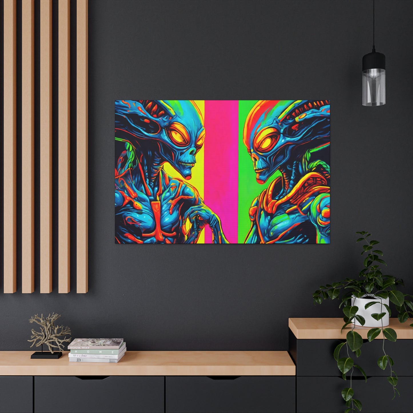 Alien Authority - Space Art - Retro Futurism - Canvas