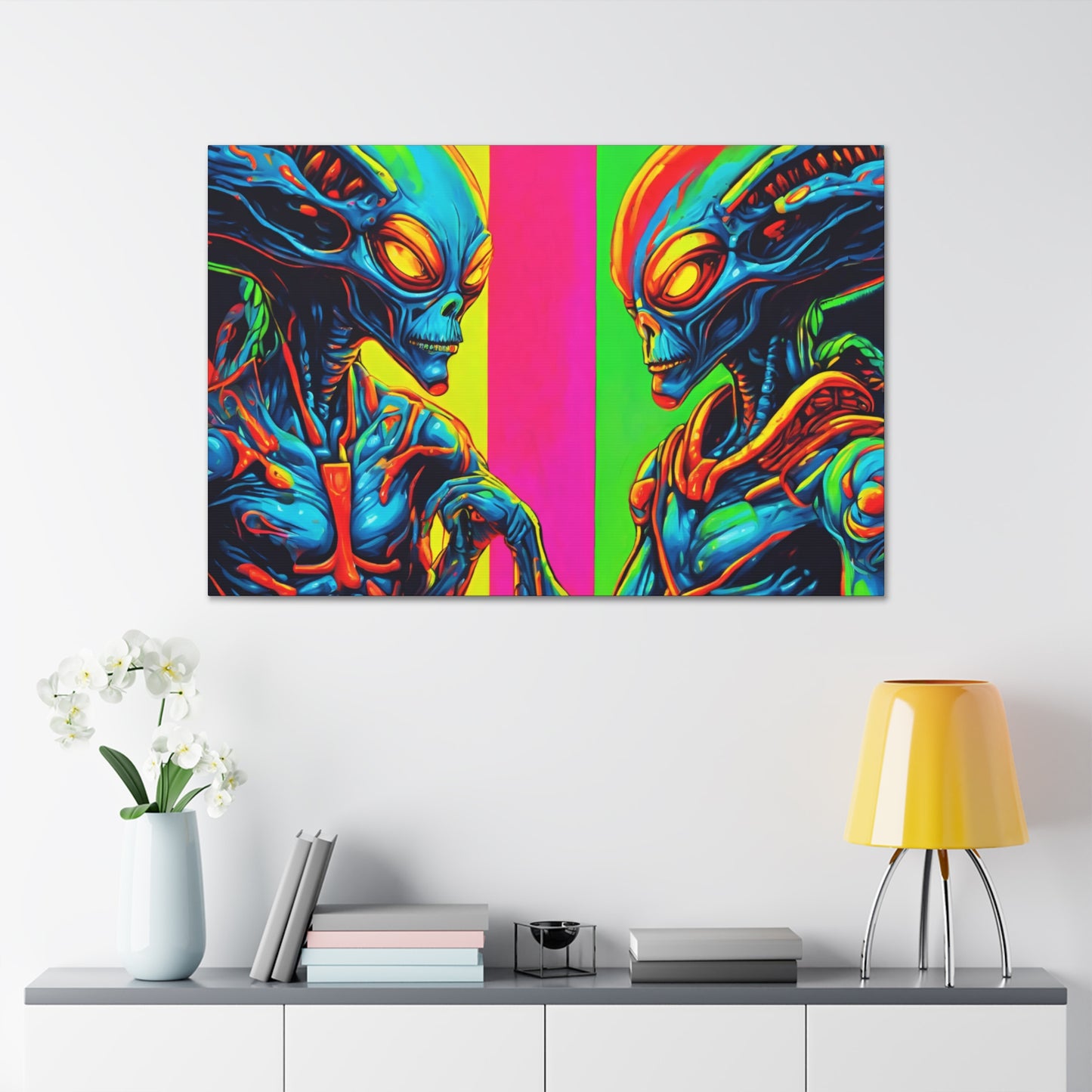 Alien Authority - Space Art - Retro Futurism - Canvas