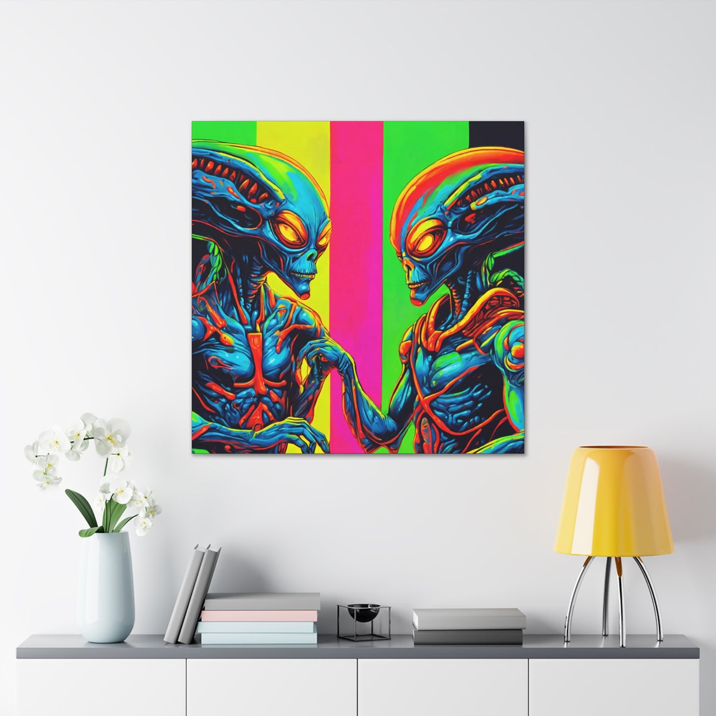 Alien Authority - Space Art - Retro Futurism - Canvas