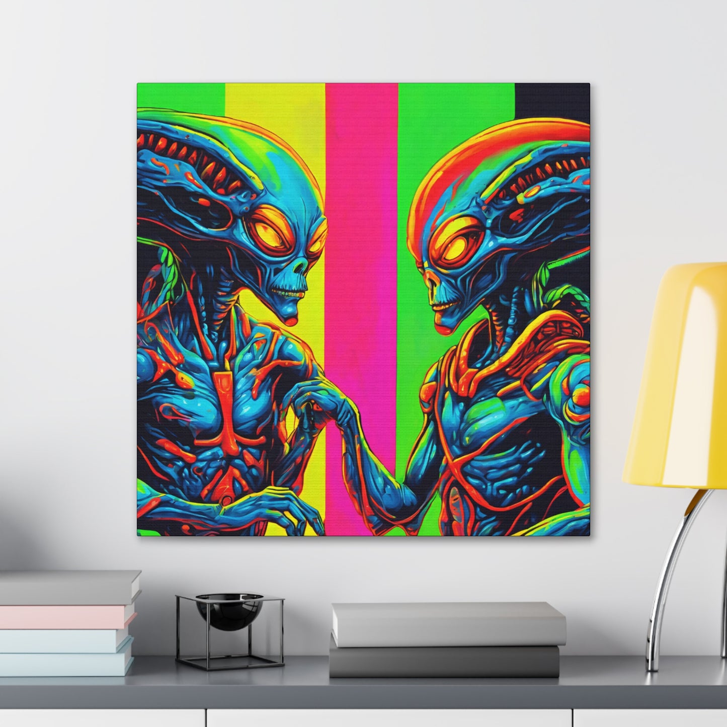 Alien Authority - Space Art - Retro Futurism - Canvas