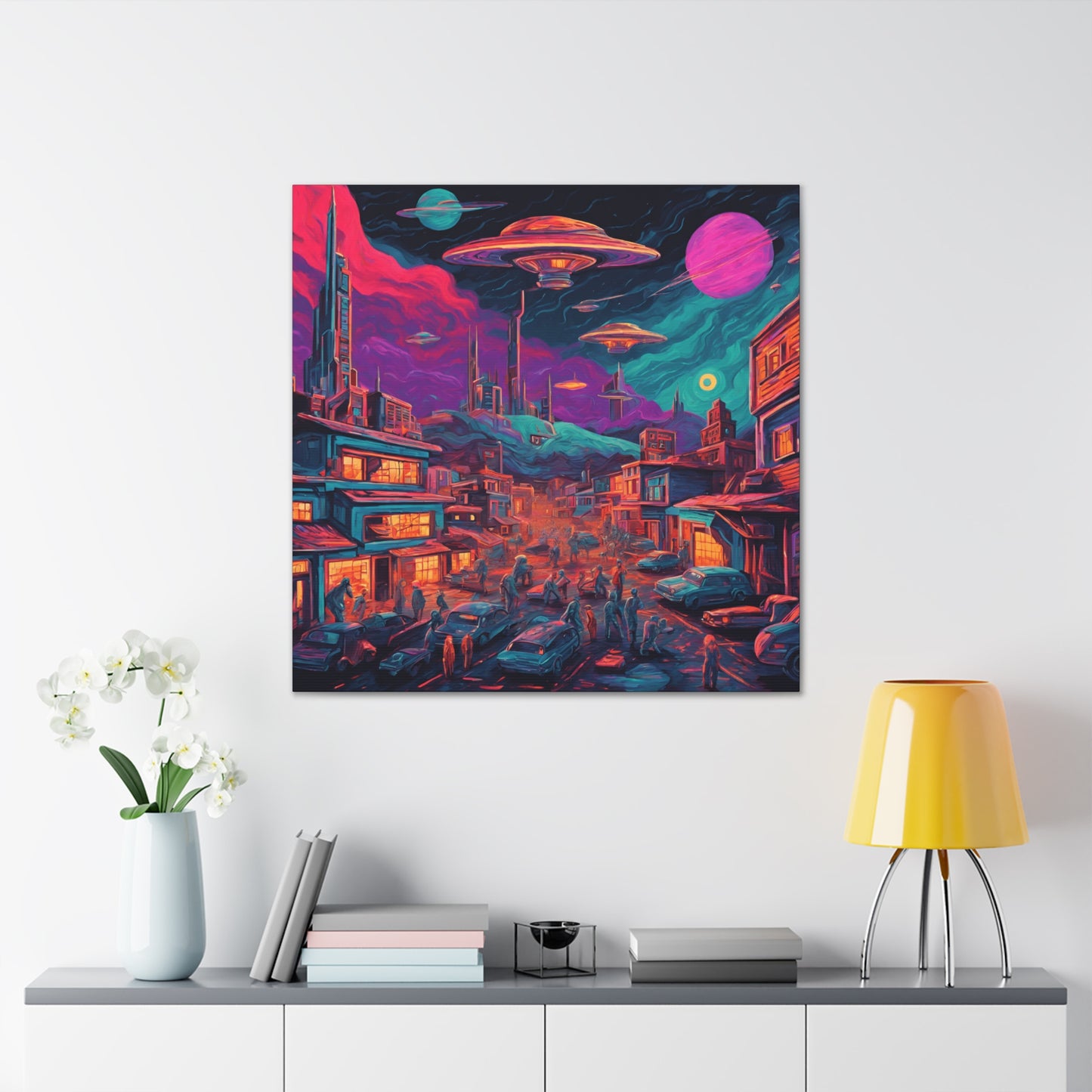 A New World - Space Art - Retro Futurism - Canvas Print